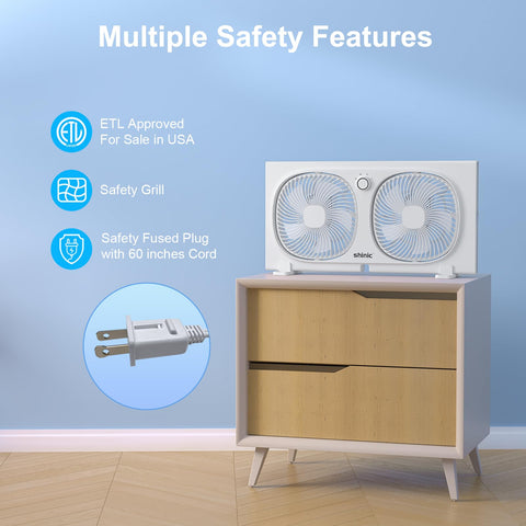 Shinic installation-ready window fan fits kitchens, bedrooms, living spaces.