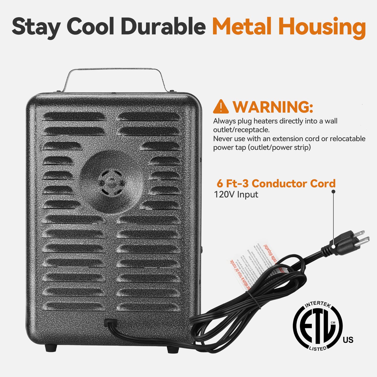 Shinic space heater carry handle for easy relocation