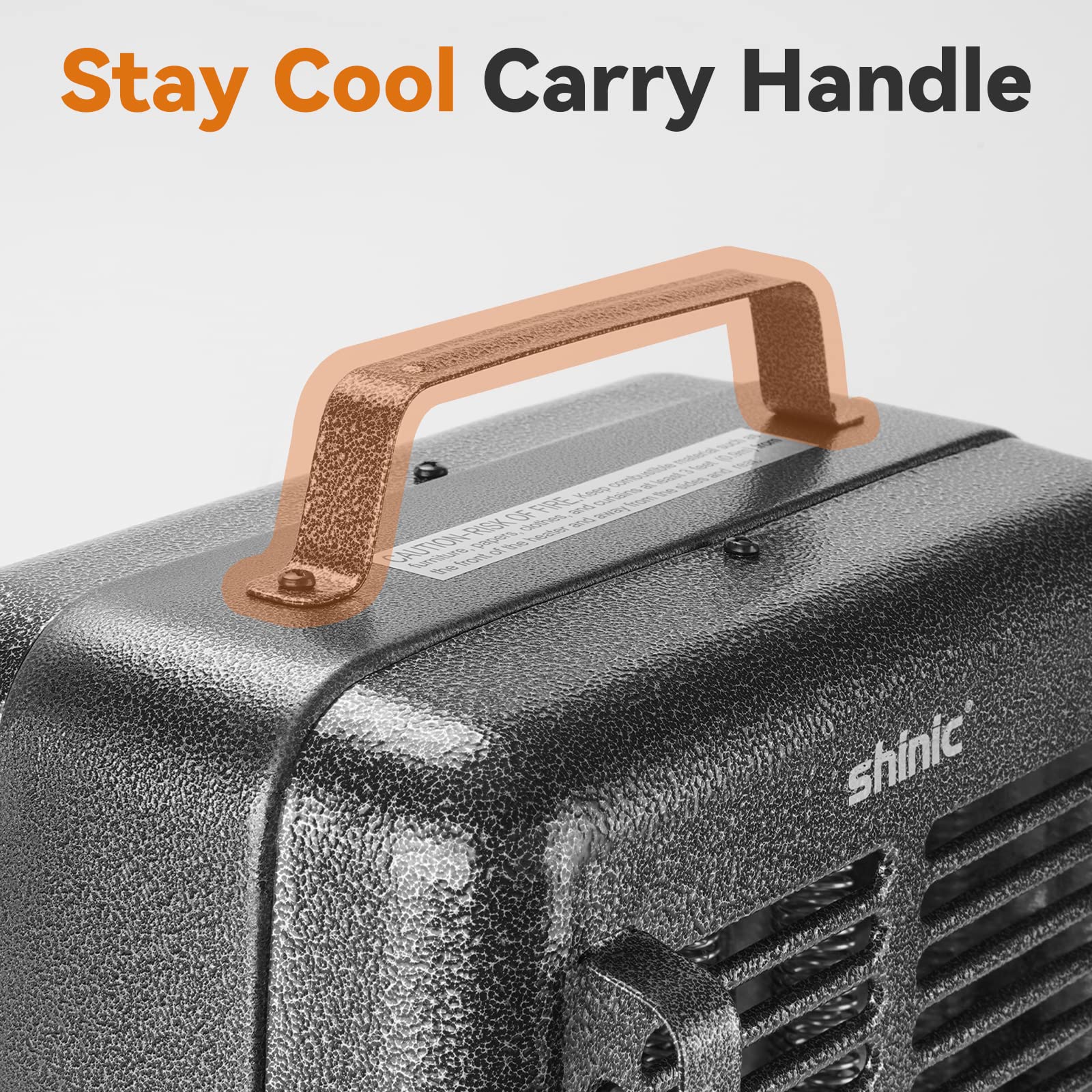 Shinic space heater three-prong plug enhances safety