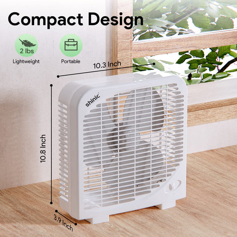 Shinic strong airflow box fan enhances room circulation