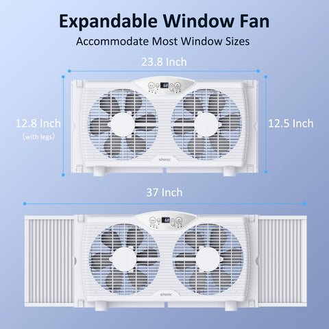 Shinic Twin Window Fan remote for convenient across-room control