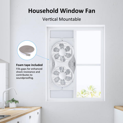 Shinic window fan ETL certified for safe household operation.