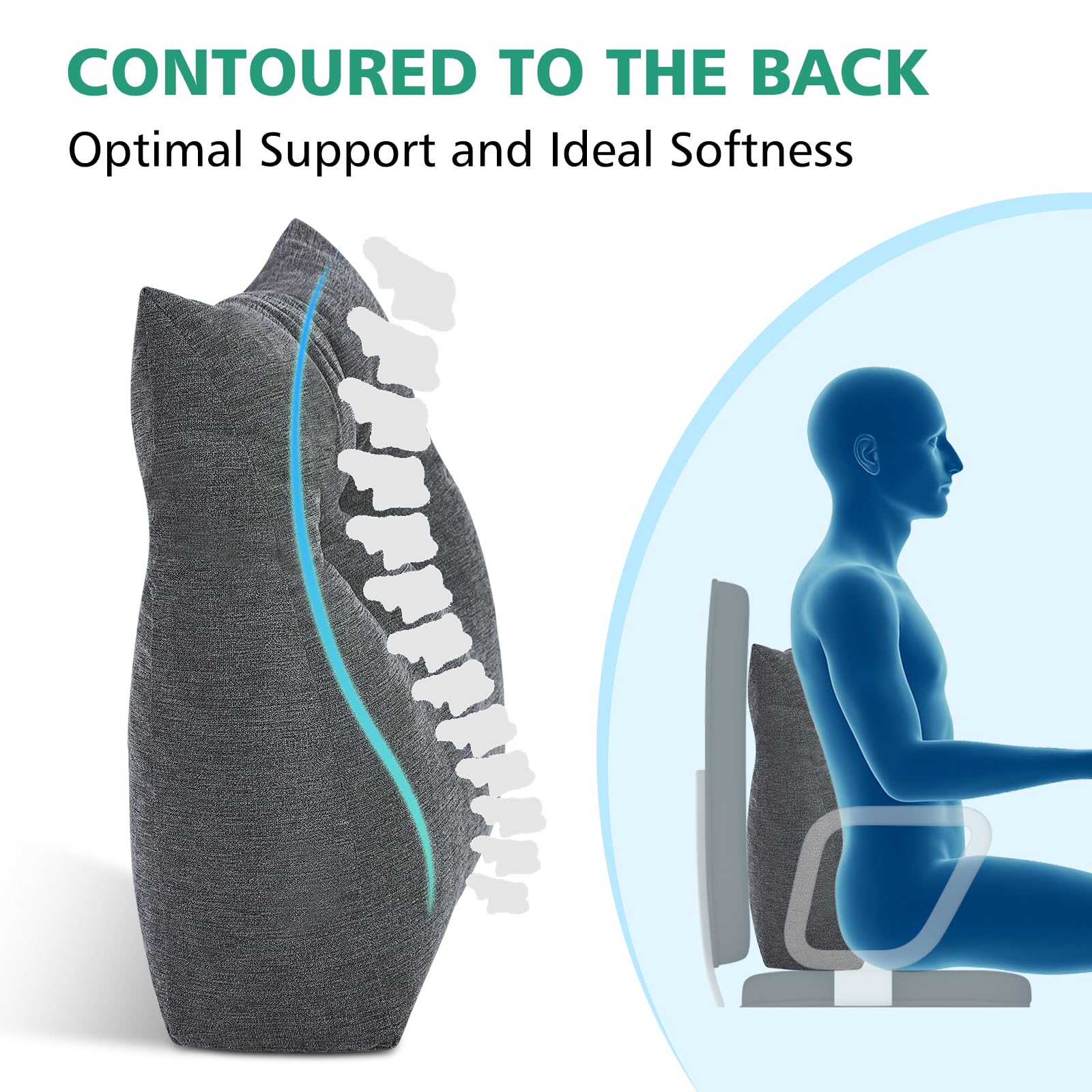 Shinnwa lumbar pillow cover fabric emphasizes breathable, skin-friendly material for long use.