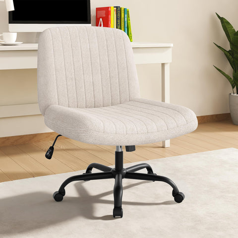 Shintenchi Criss Cross Chair beige finish complements home offices