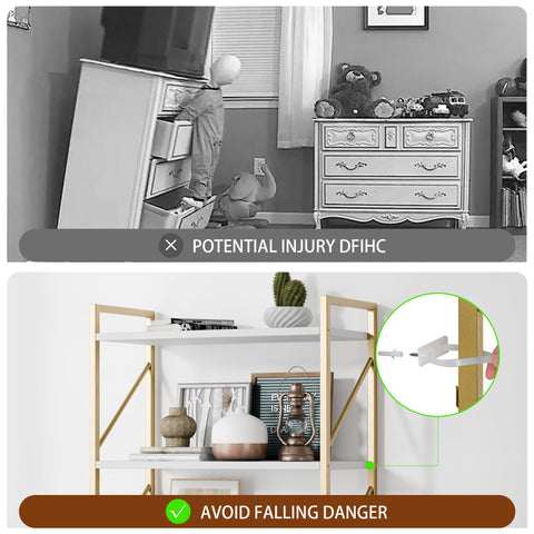 Shintenchi gold 5-tiers bookshelf study office setup shows neat storage for books and accessories