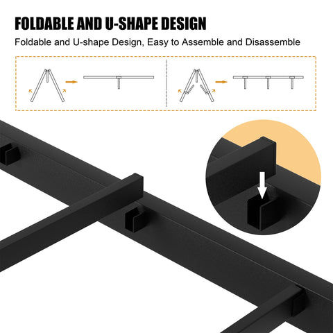 Shintenchi steel slat mattress foundation provides solid support and easy setup.