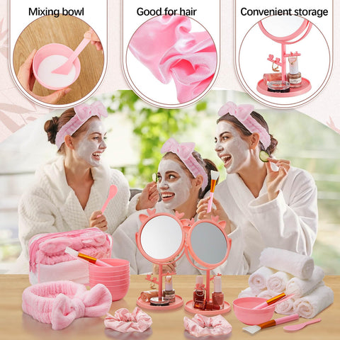Shinylin clear makeup bags for organized cosmetics during spa nights
