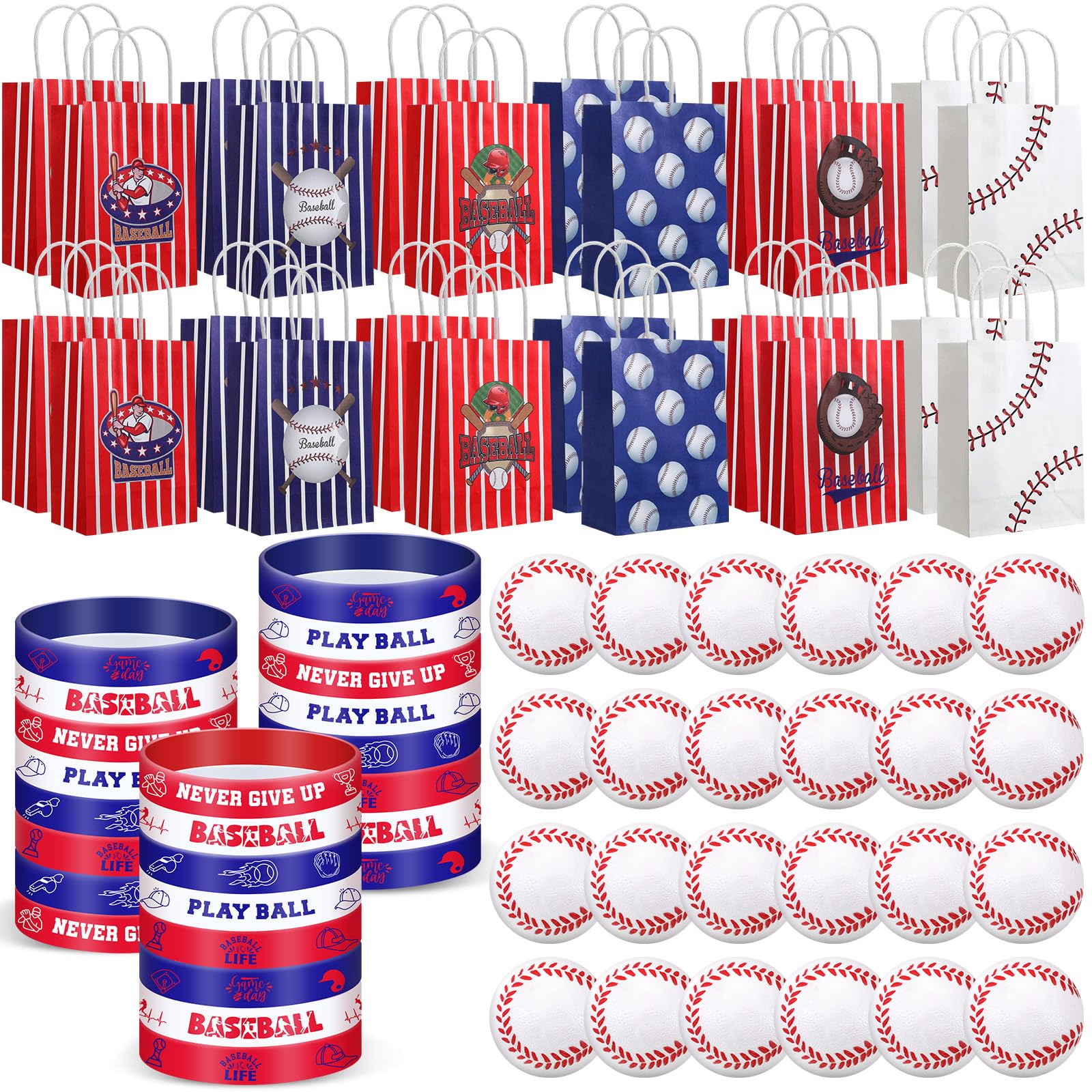 ShinyRelief baseball gift bags feature bold designs for stylish party favors.