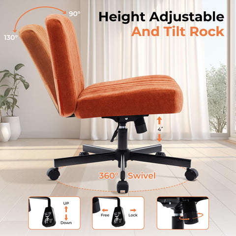 Shipborne base diameter 27-5-in provides a stable balance for the chair.