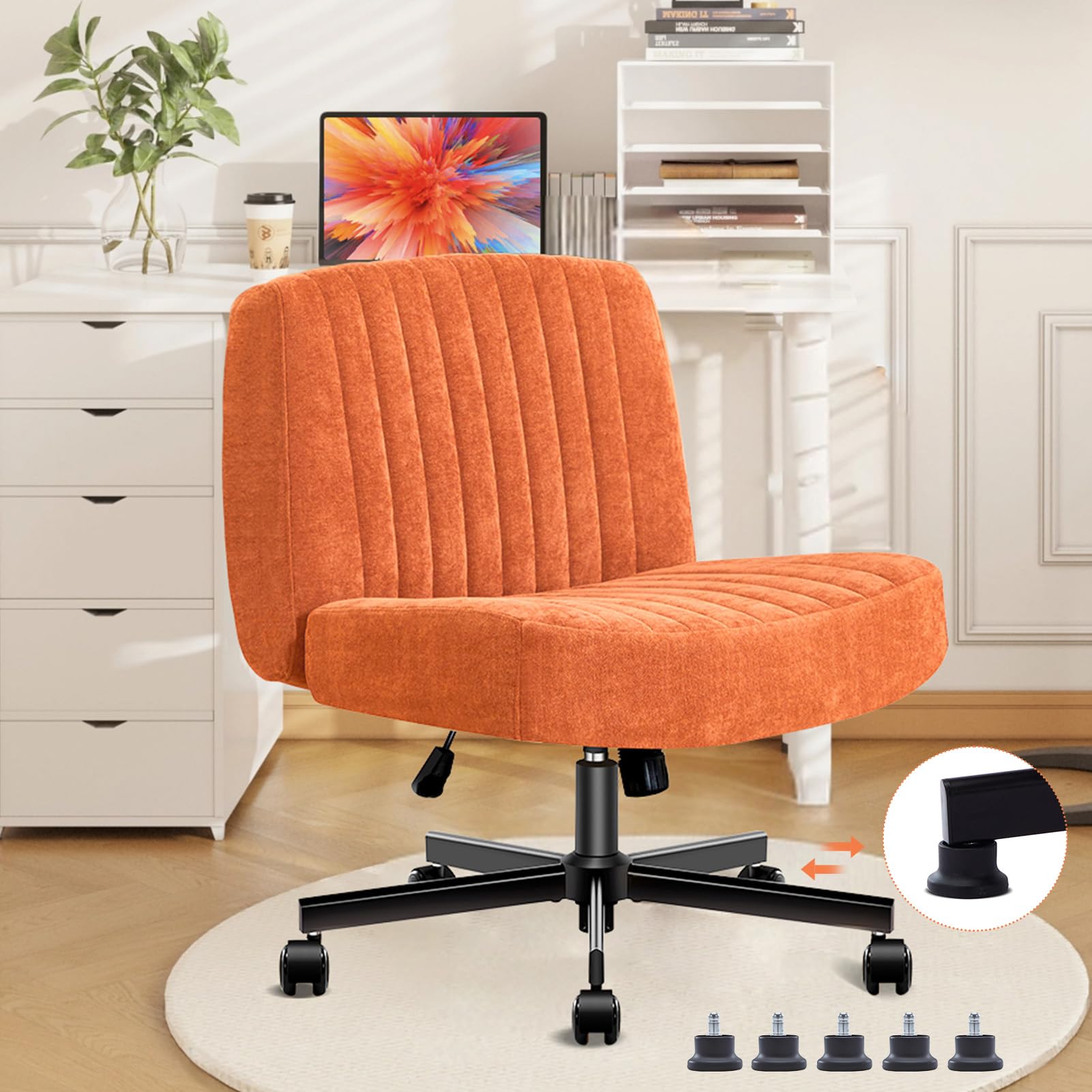 Shipborne convertible base chair seat close-up showing wide 25-inch cushion for all-day comfort.