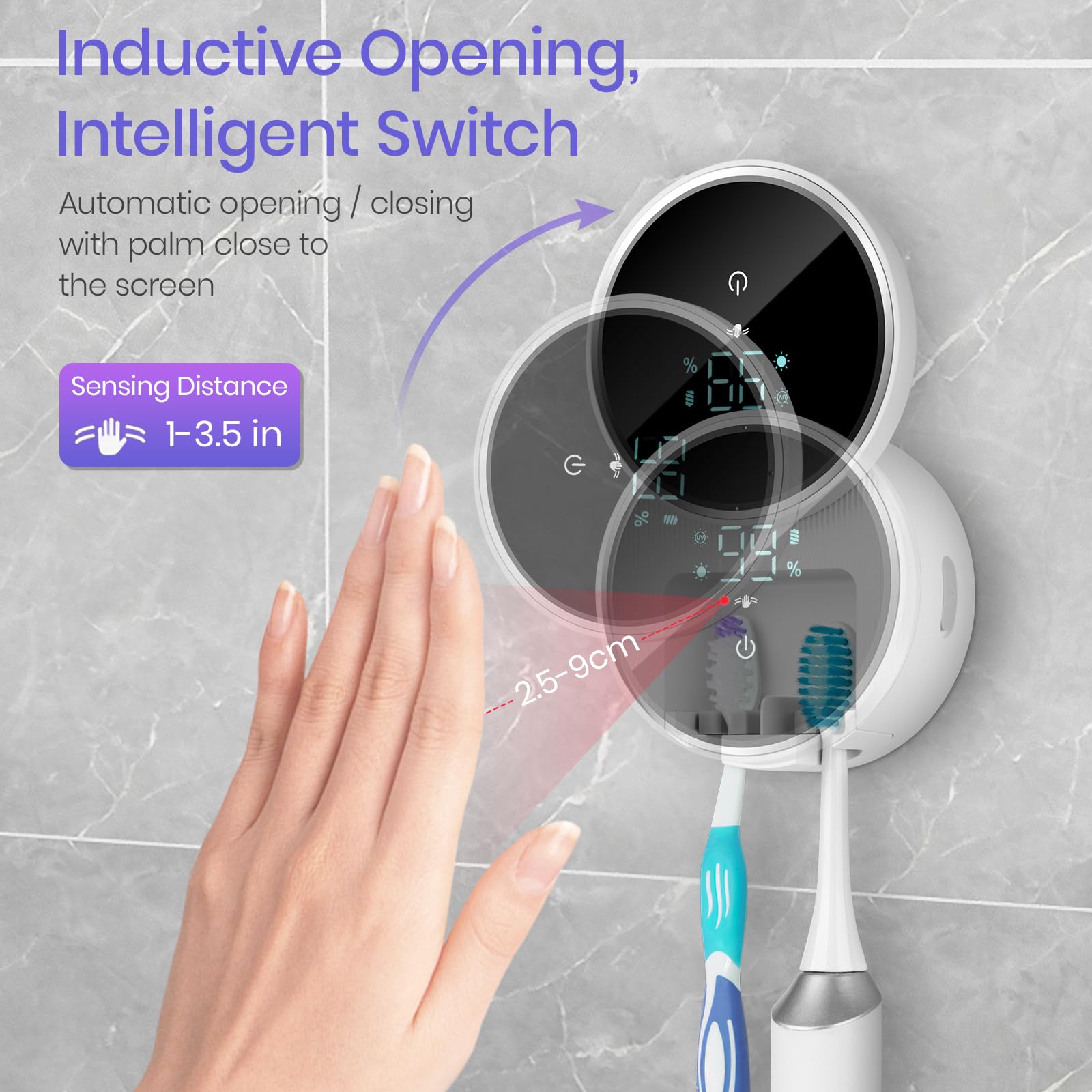 Shker digital display shows battery, progress, and air-drying status.