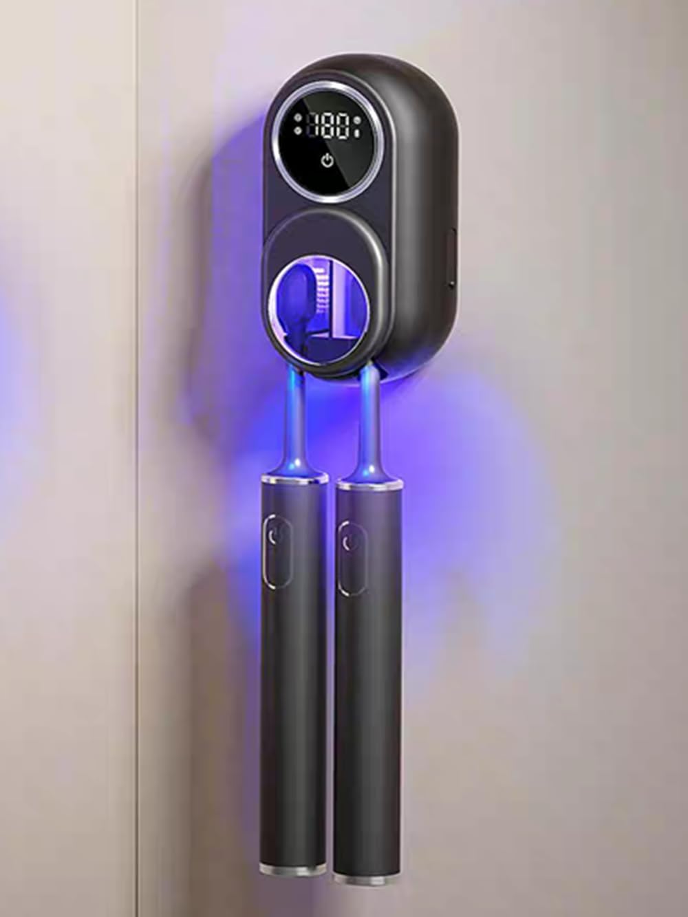 SHKI toothbrush cleaner with LED screen shows status and progress for easy use