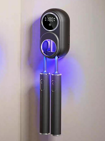 SHKI toothbrush cleaner with LED screen shows status and progress for easy use