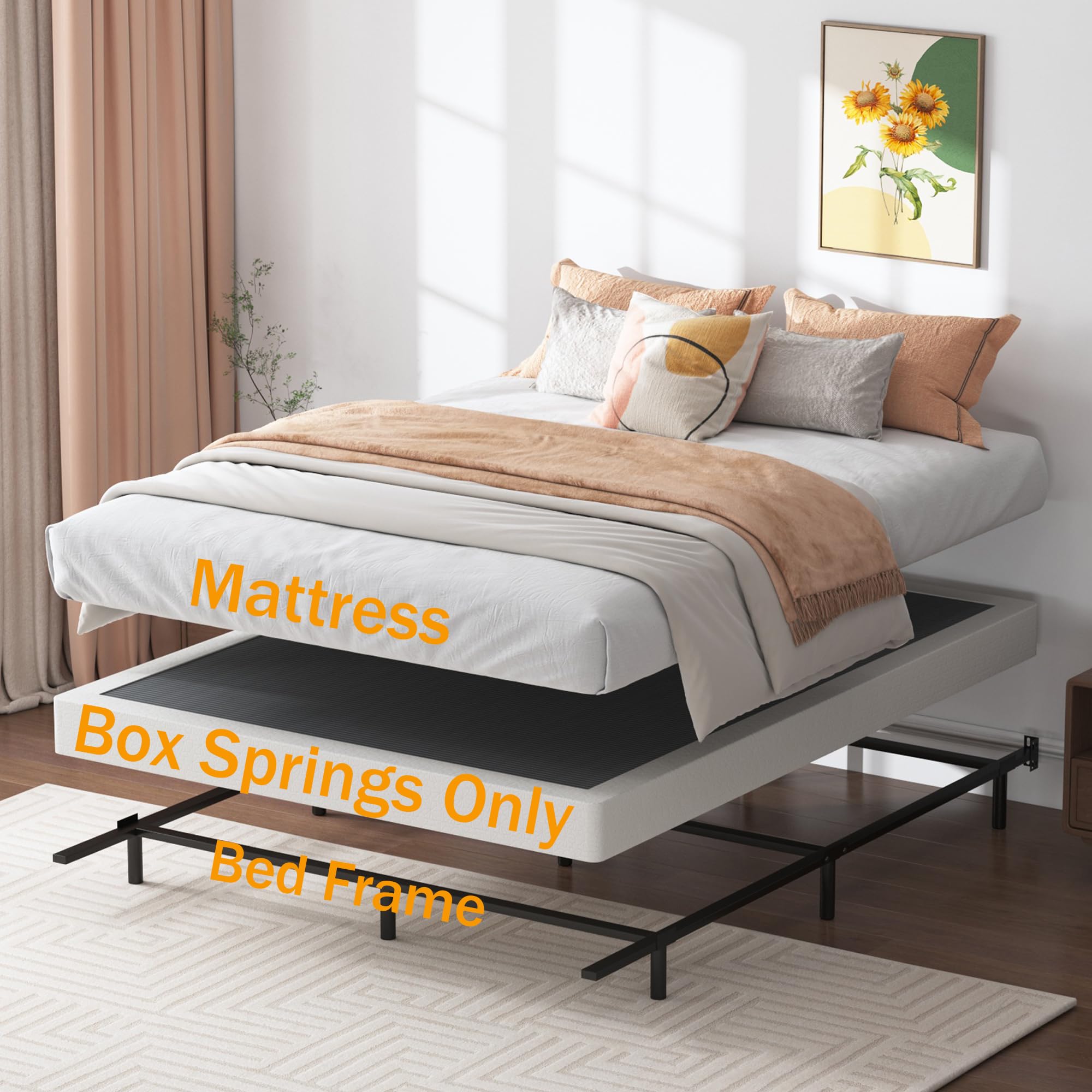 SHLAND King Box Spring 5-Inch – side view, space-saving foundation.