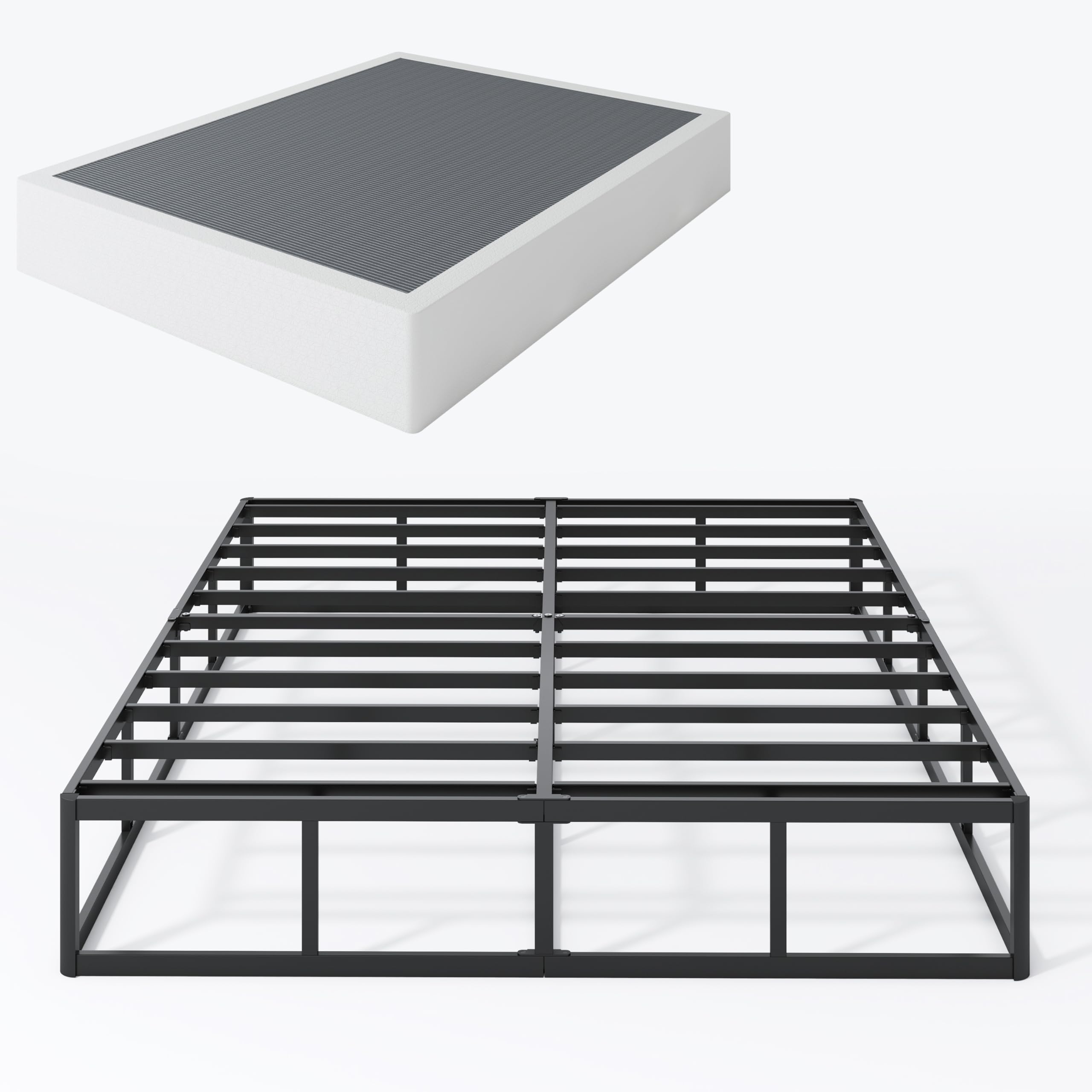 SHLAND Queen Box Spring 9-Inch profile elevates mattress with solid support