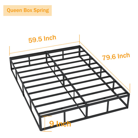 SHLAND queen box spring with fabric cover protects and keeps mattress in place