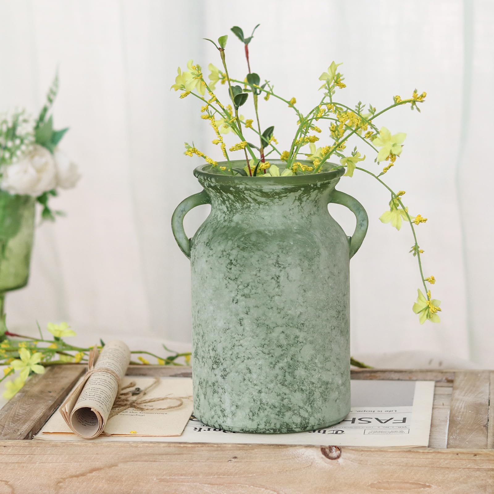 SHMILMH durable glass vase with sturdy handles for lasting decor