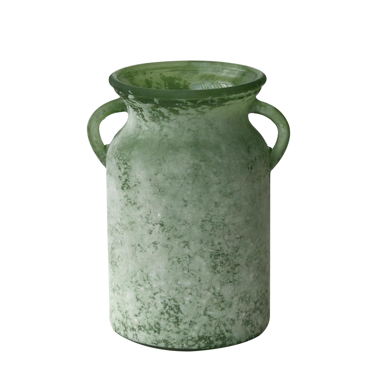 SHMILMH glass vase with handles showing an 8-inch centerpiece option for fresh blooms