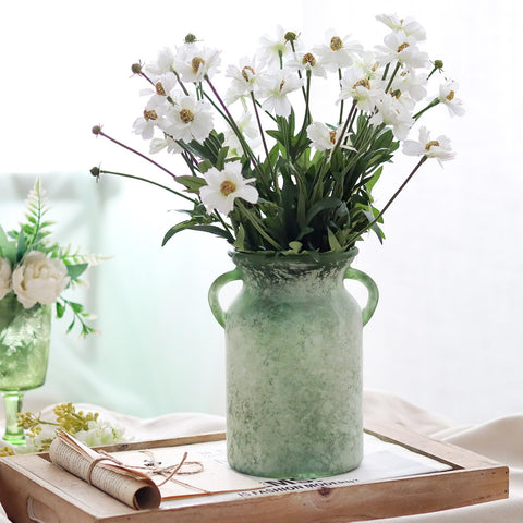 SHMILMH vintage white-green finish vase adds rustic farmhouse charm