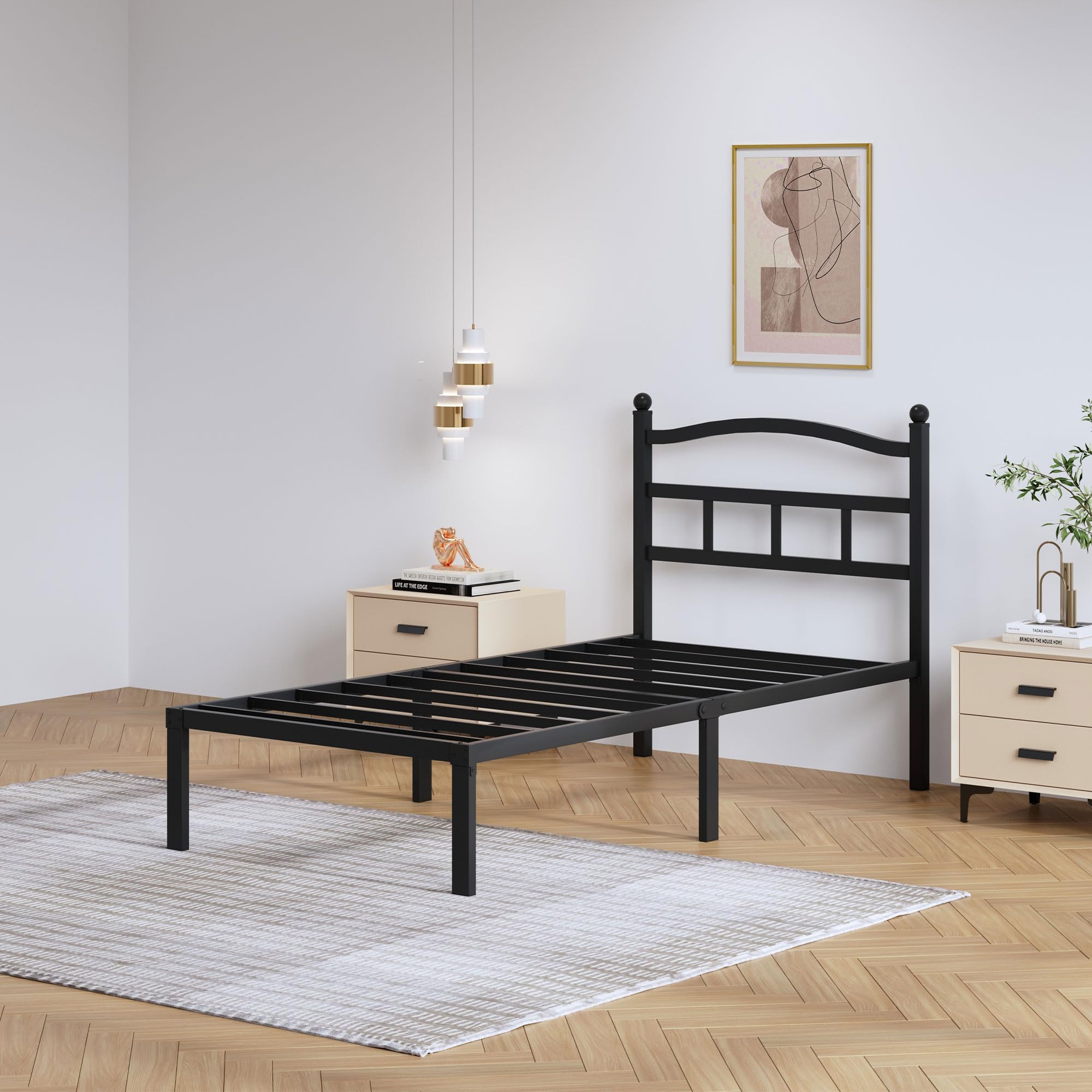 SHOANED bed frame requires no box spring yet provides solid support