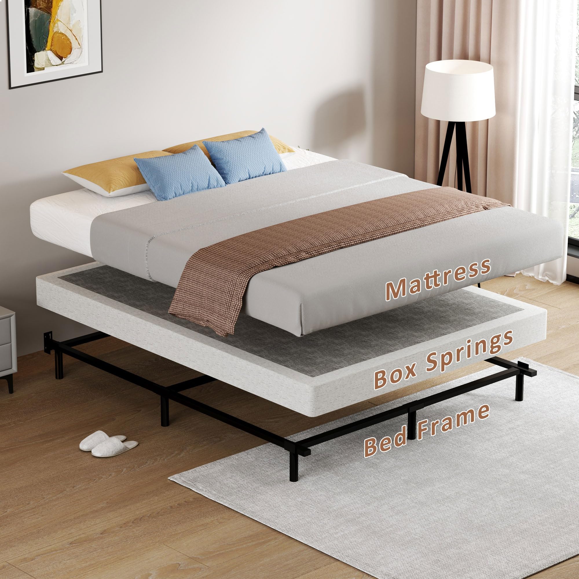 SHOANED box springs can be placed directly on the floor for minimalist use.