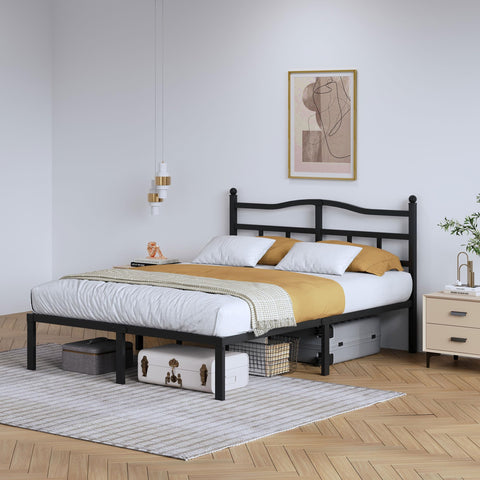 SHOANED metal bed frame with easy assembly for quick setup.