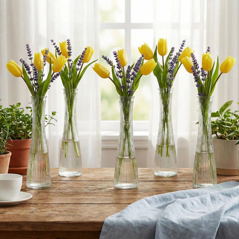 SHOHAYTO Single-stem compatibility supports roses, carnations, or dried pampas.