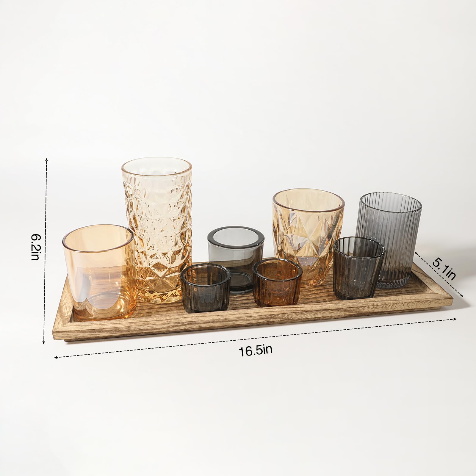 SHOHAYTO brown glass votive holders in varied sizes ready to hold tea lights