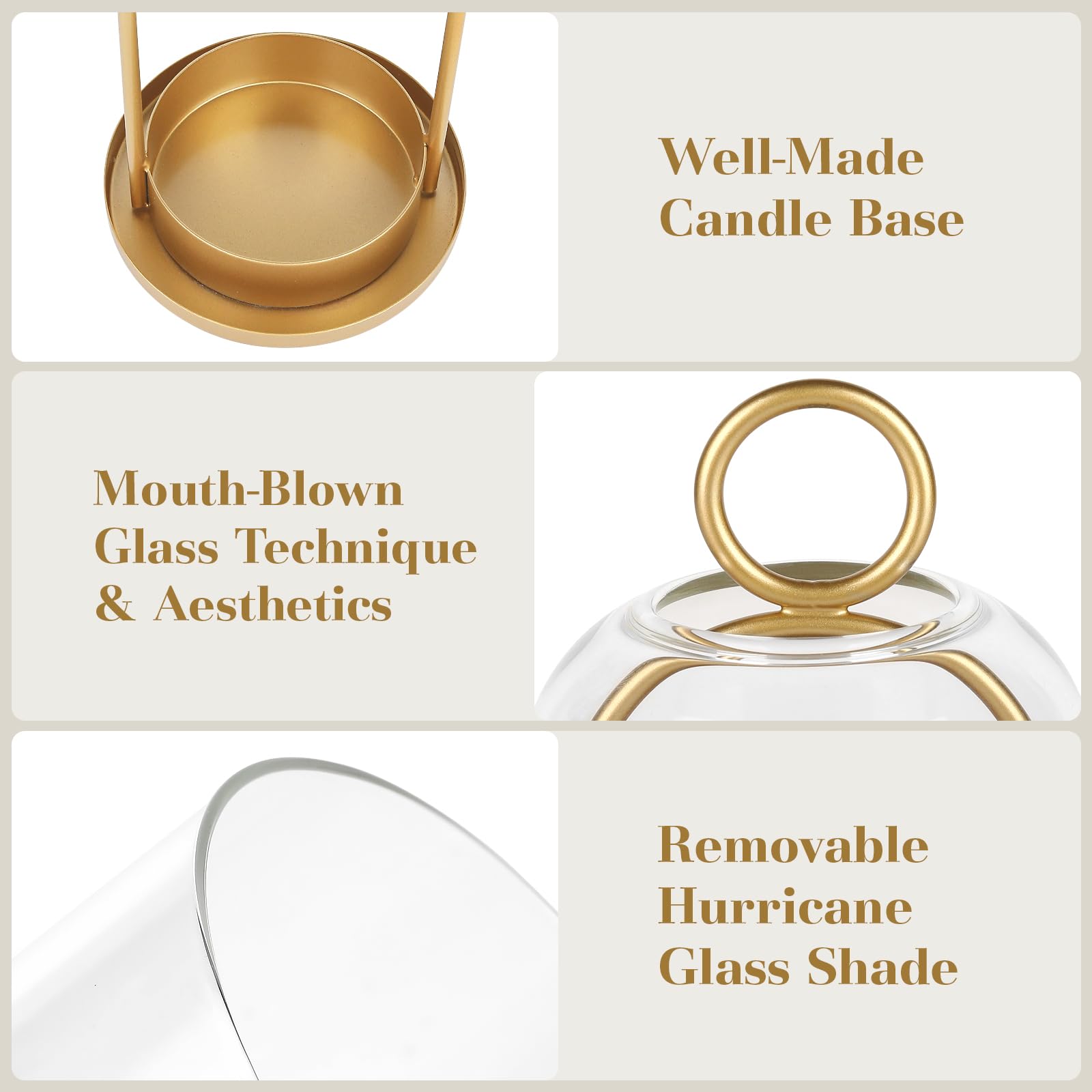 SHOHAYTO hanging dome display candle holder with integrated hanger.