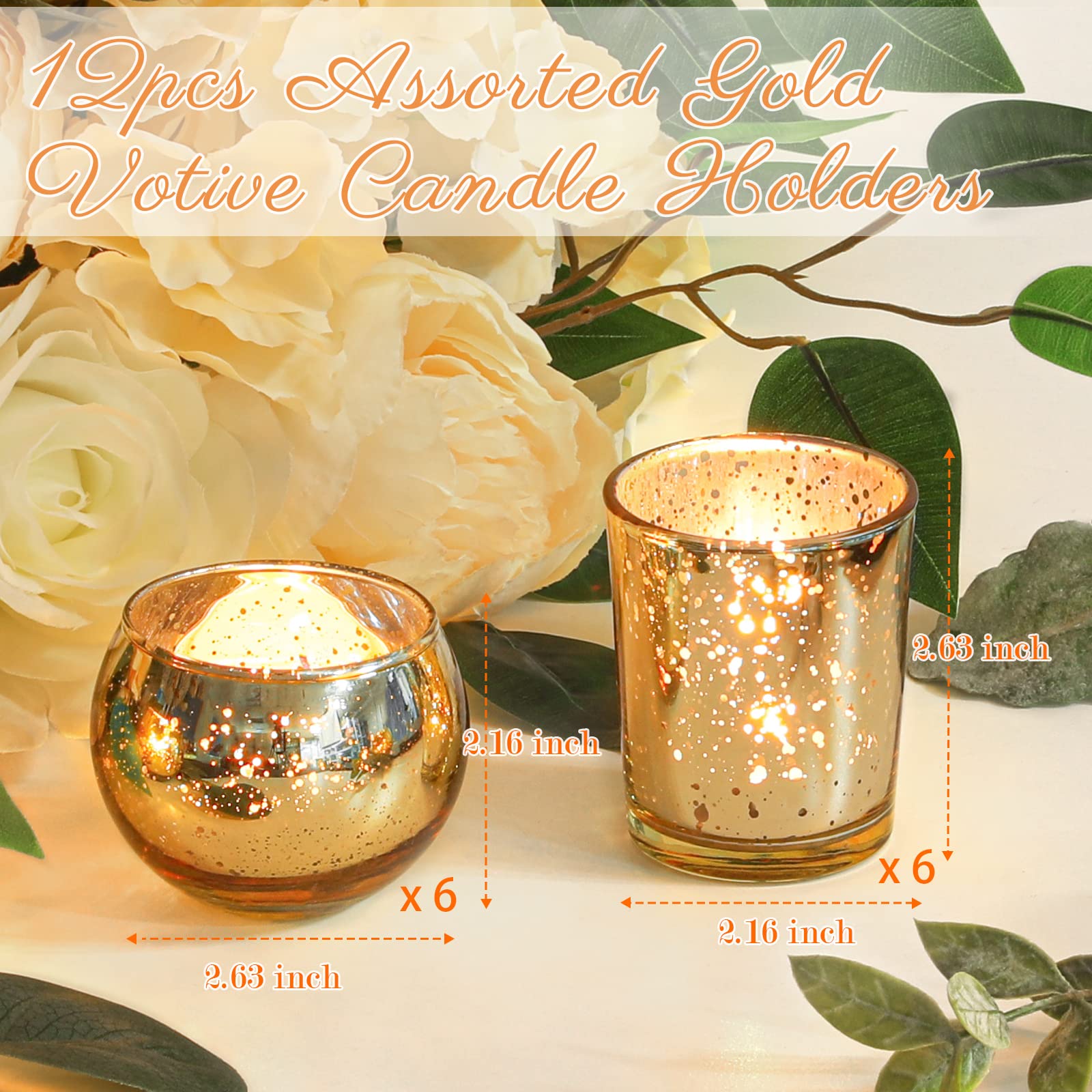 SHOHAYTO festive ambiance with mercury glass votives for holidays.