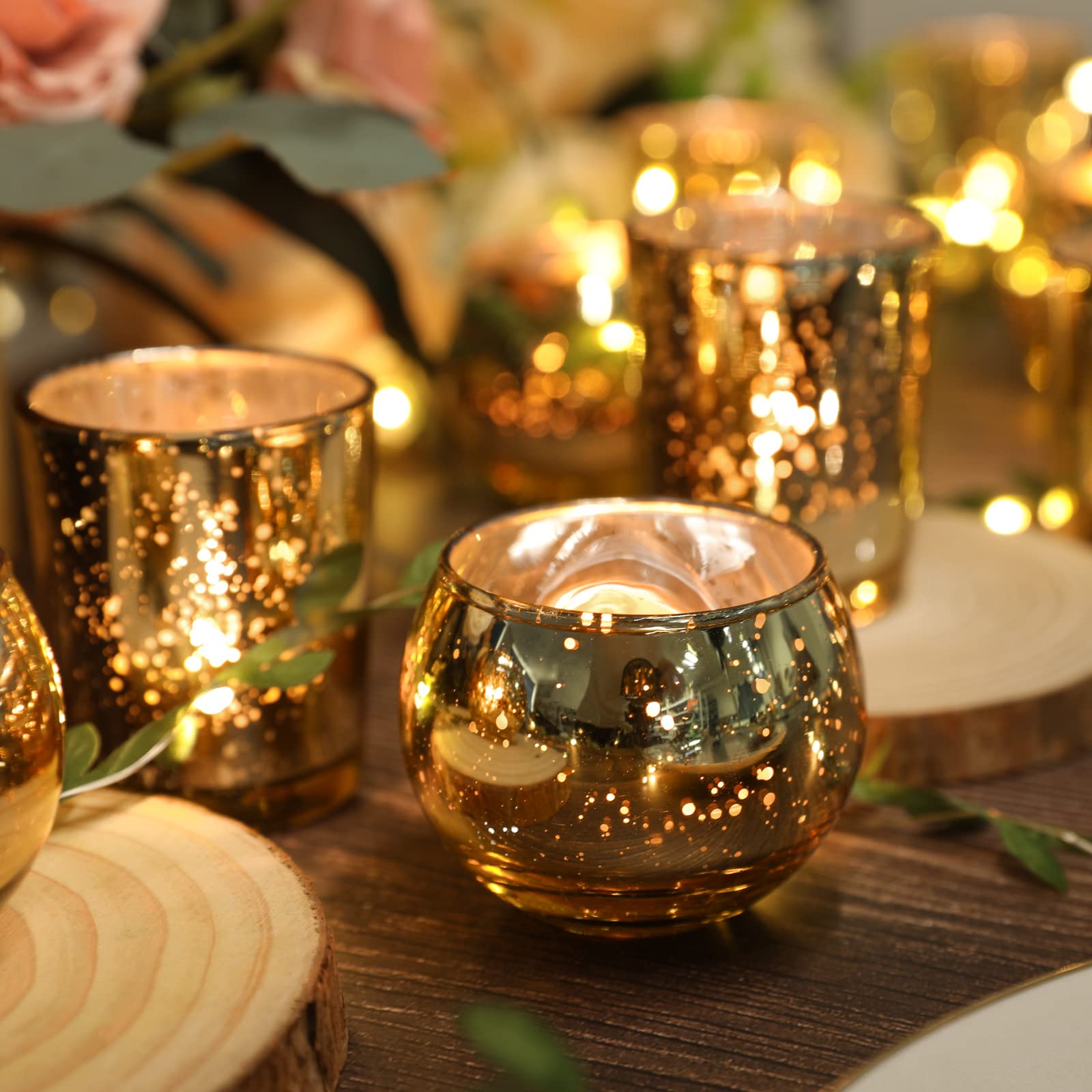 SHOHAYTO two-size votives display for versatile centerpieces at events.
