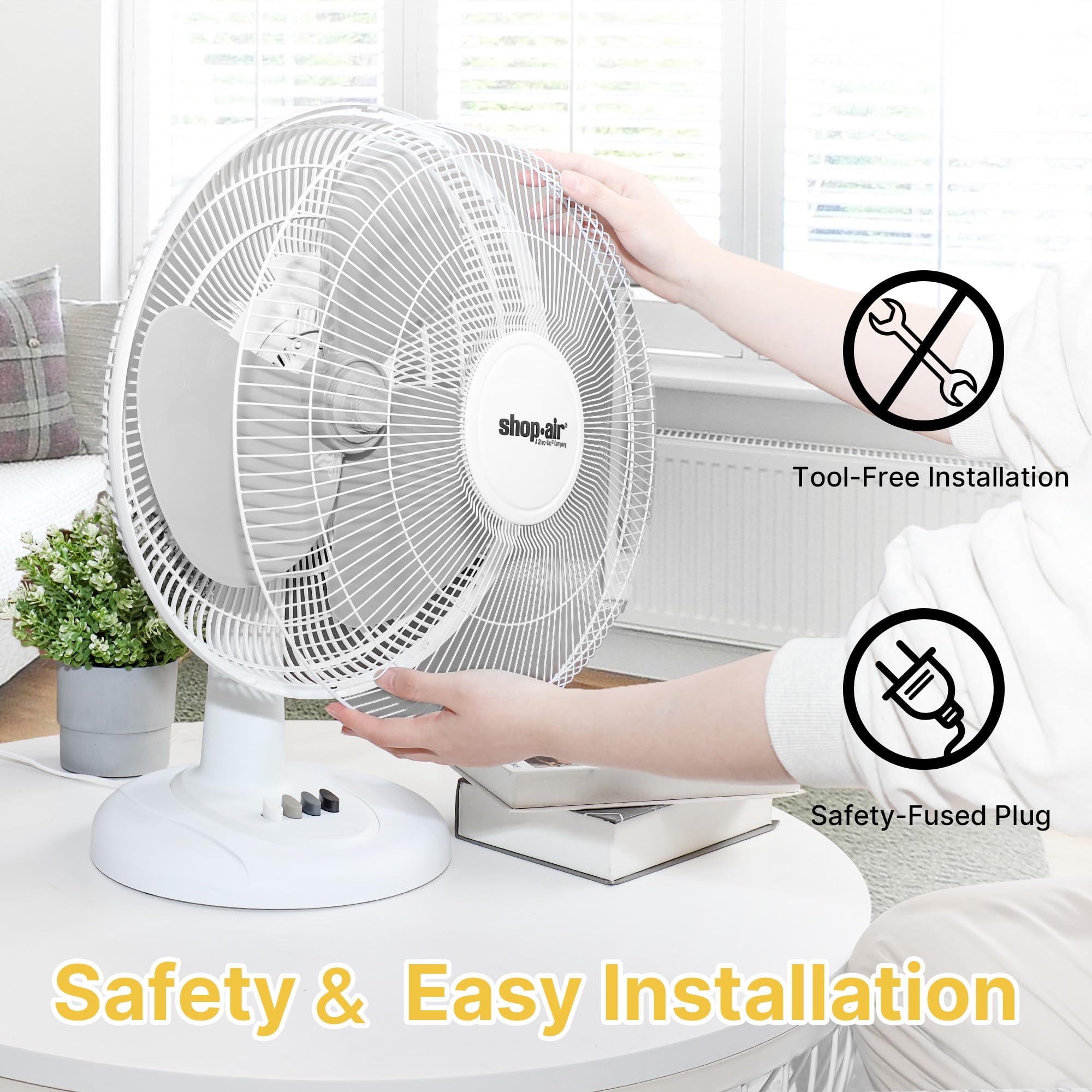 Shop-Air durable base and grill emphasize safety and longevity.