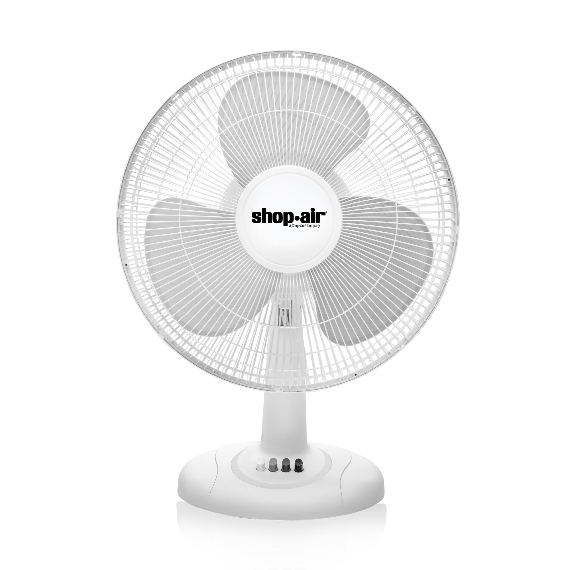 Shop-Air 16-inch fan fits home or office setups for comfort.
