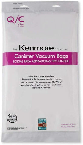 ShoppingOnBed Kenmore QC cloth bag pack close-up, durable replacement for Kenmore vacuums.