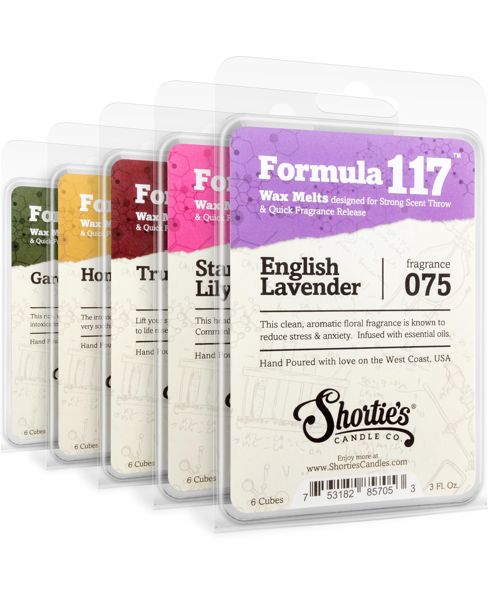 Shortie's Candle Co Floral Melts English Lavender for long-lasting floral ambience.