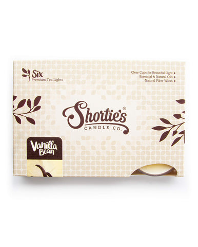 Shortie's Vanilla Bean beige tealight pack adds warm home glow