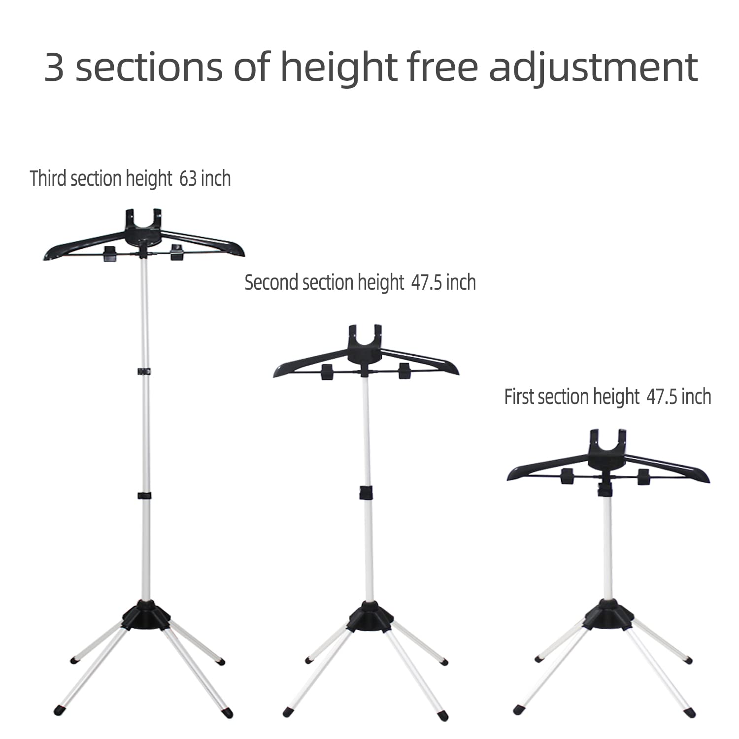Shouken steamer hanger stand folding design saves space when not in use.