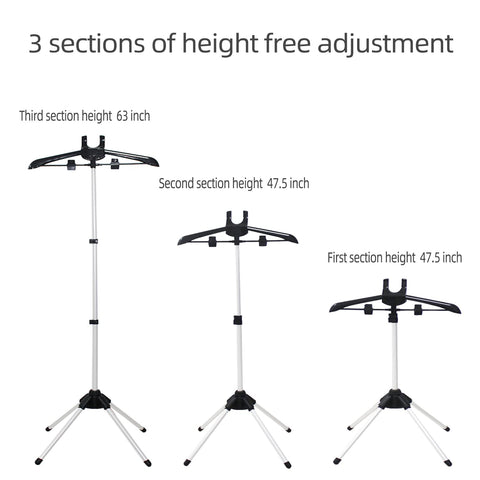 Shouken steamer hanger stand folding design saves space when not in use.