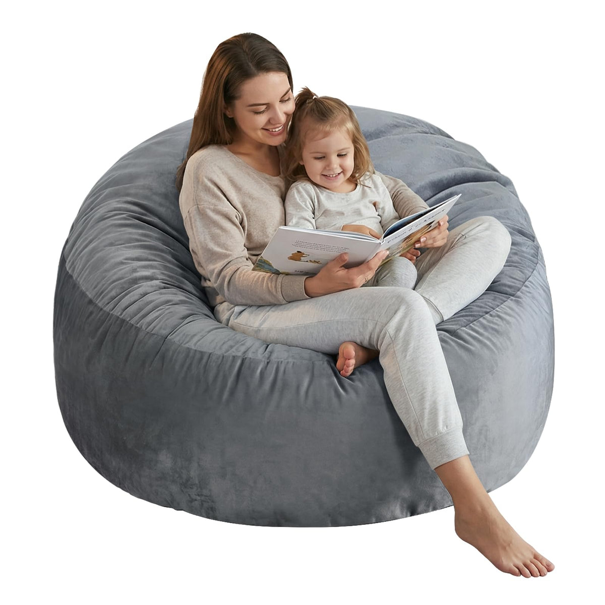 SHOUREN 3 ft memory foam bean bag chair close-up showing plush texture and comfort