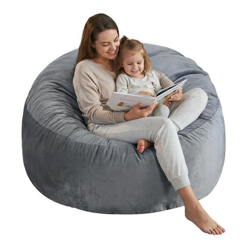 SHOUREN 3 ft memory foam bean bag chair close-up showing plush texture and comfort