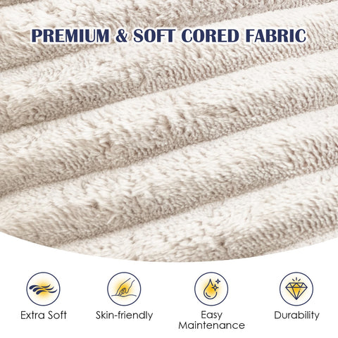 Close-up of SHOUREN corduroy fabric highlighting its durable stain-resistant surface.