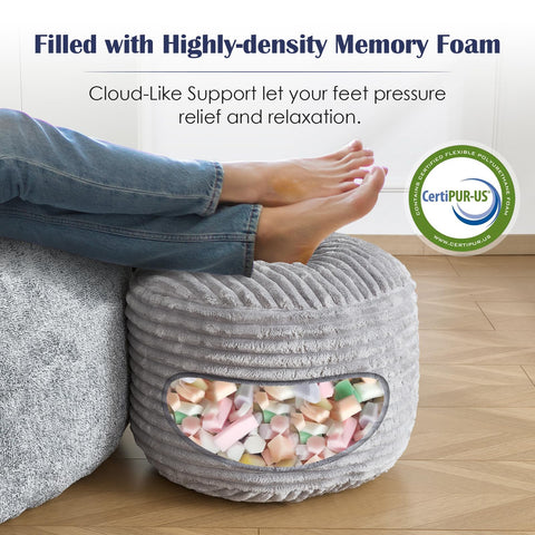 SHOUREN memory-foam filled stool provides soft support during lounging