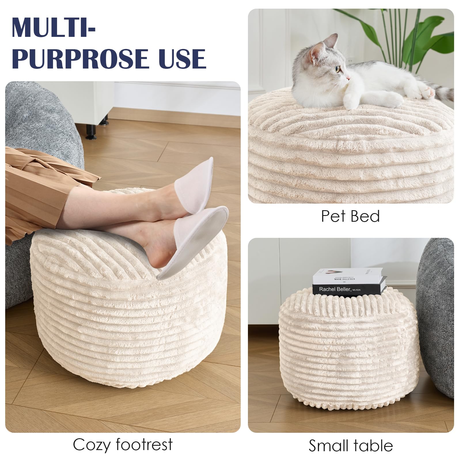SHOUREN versatile footstool suitable as extra seating or a small table.