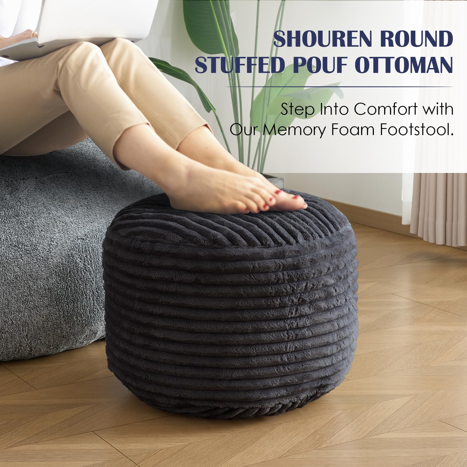 SHOUREN 20x15 pouf size ideal for living rooms and bedrooms