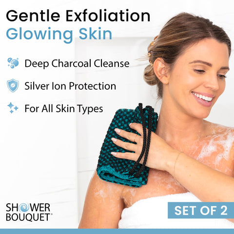 Shower Bouquet two-sided exfoliating washcloth for gentle body care