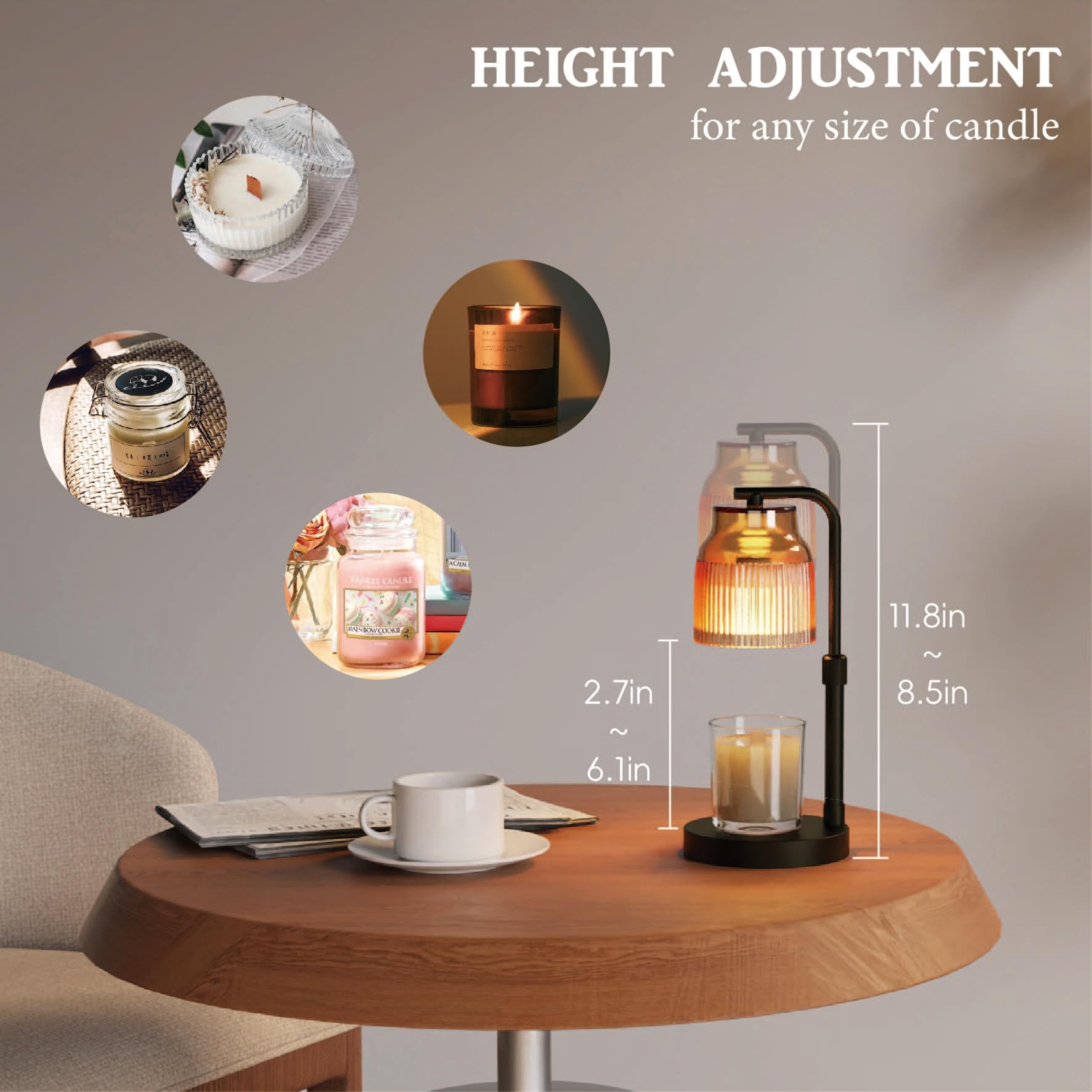 showyearn candle warmer lamp dimmer control demonstrates adjustable brightness and fragrance release