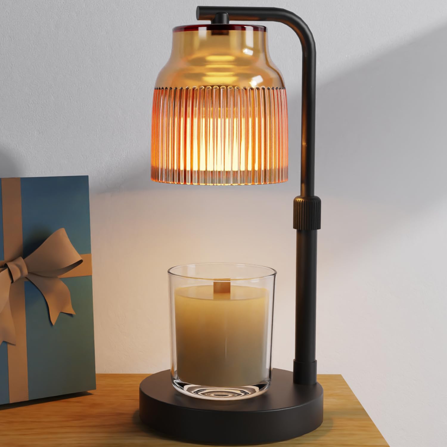 showyearn candle warmer lamp top view highlighting safe top-down heating for fragrance