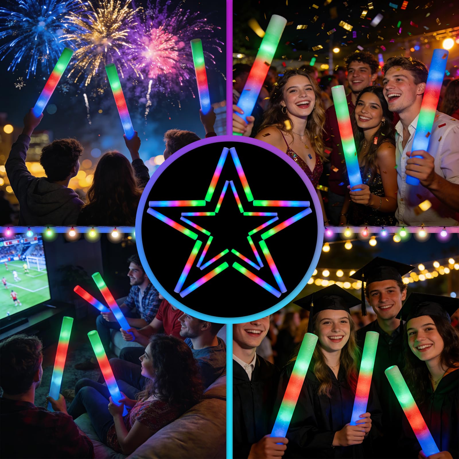 SHQDD bendable foam glow sticks with durable construction for celebrations.