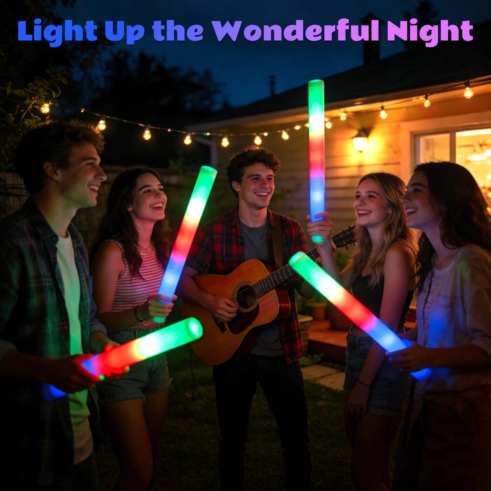 SHQDD foam glow sticks in fast flash mode provide dynamic energy.