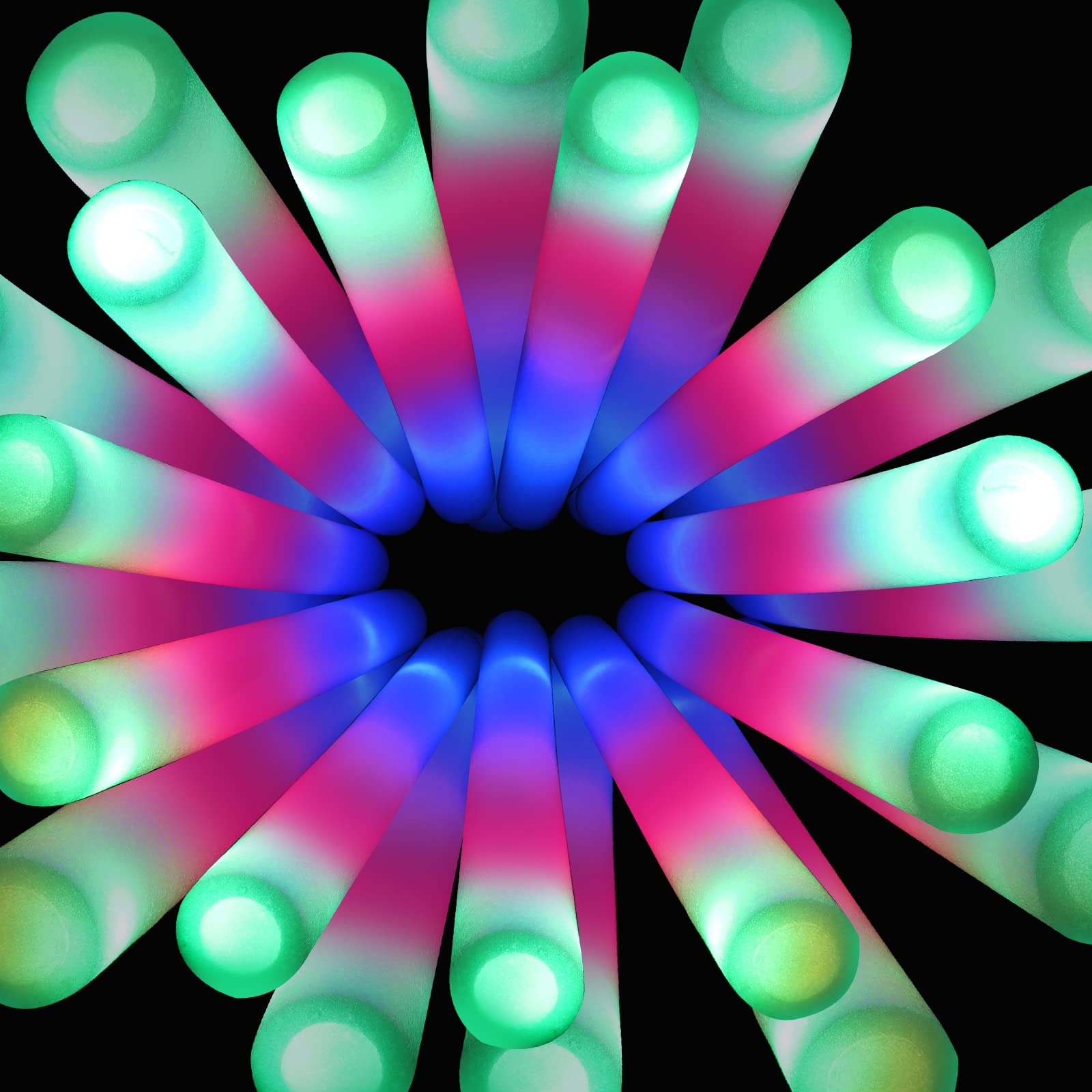 SHQDD LED glow sticks in a wedding setting with vibrant color flashing